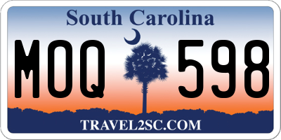 SC license plate MOQ598