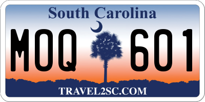 SC license plate MOQ601