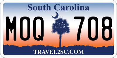 SC license plate MOQ708