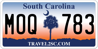 SC license plate MOQ783