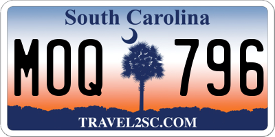 SC license plate MOQ796