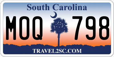 SC license plate MOQ798