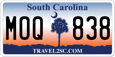SC license plate MOQ838