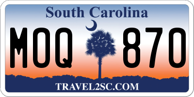 SC license plate MOQ870