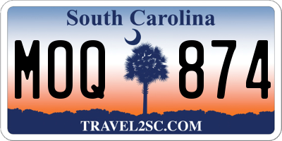 SC license plate MOQ874