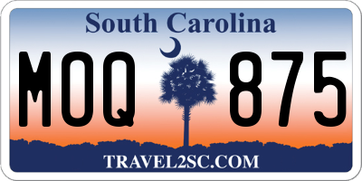 SC license plate MOQ875