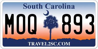 SC license plate MOQ893