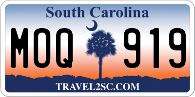 SC license plate MOQ919