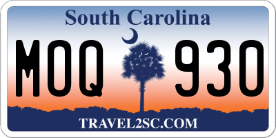 SC license plate MOQ930