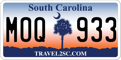 SC license plate MOQ933