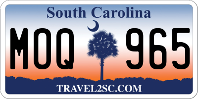SC license plate MOQ965