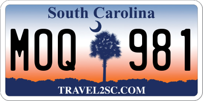 SC license plate MOQ981