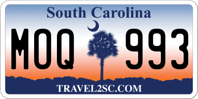 SC license plate MOQ993