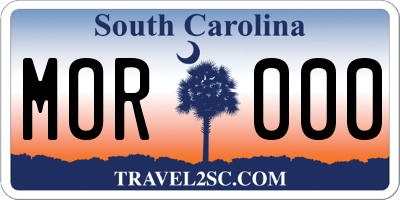 SC license plate MOR000