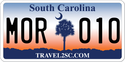 SC license plate MOR010