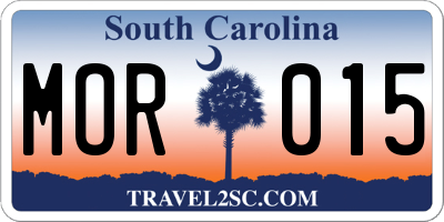 SC license plate MOR015