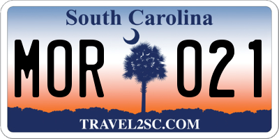 SC license plate MOR021
