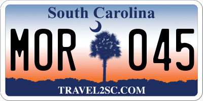SC license plate MOR045