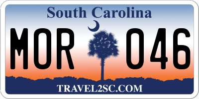 SC license plate MOR046