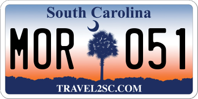 SC license plate MOR051