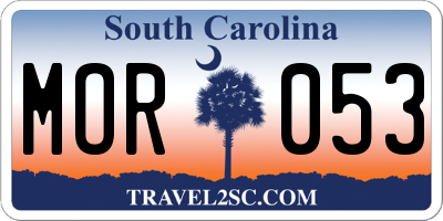 SC license plate MOR053