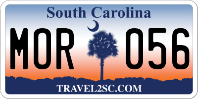 SC license plate MOR056