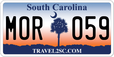 SC license plate MOR059