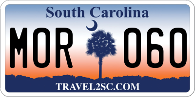 SC license plate MOR060