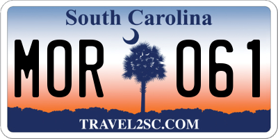 SC license plate MOR061