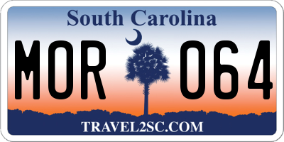 SC license plate MOR064