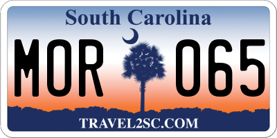 SC license plate MOR065