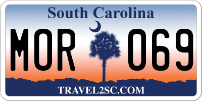 SC license plate MOR069