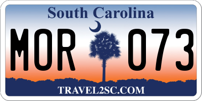 SC license plate MOR073