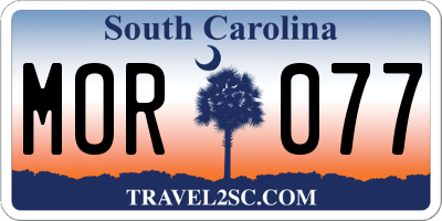 SC license plate MOR077