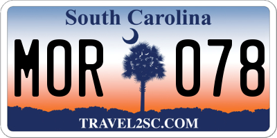 SC license plate MOR078