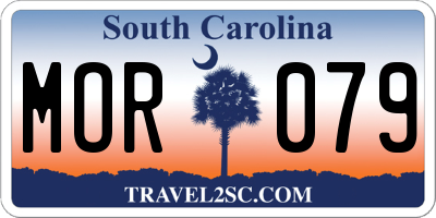 SC license plate MOR079