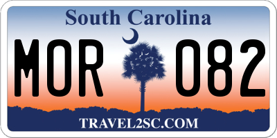 SC license plate MOR082