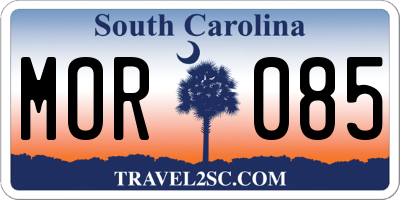 SC license plate MOR085