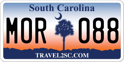SC license plate MOR088