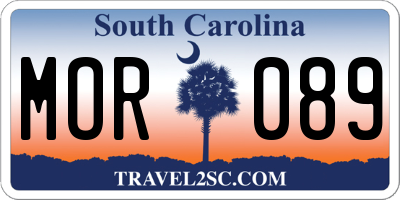 SC license plate MOR089