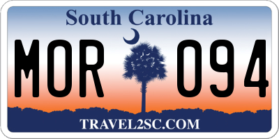 SC license plate MOR094