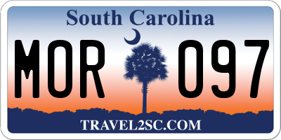 SC license plate MOR097