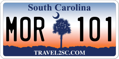 SC license plate MOR101