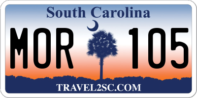 SC license plate MOR105