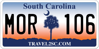SC license plate MOR106