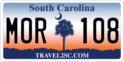 SC license plate MOR108