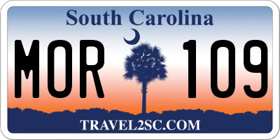 SC license plate MOR109