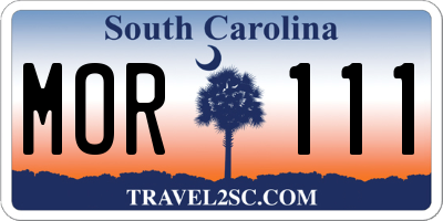 SC license plate MOR111