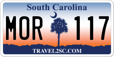 SC license plate MOR117