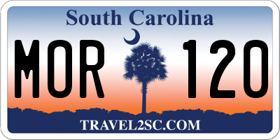 SC license plate MOR120